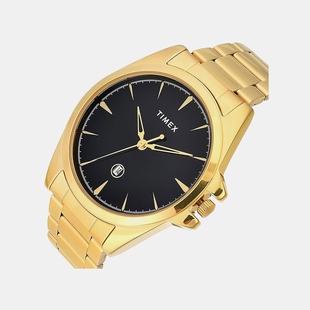 Fashion Men Quartz Black Dial Analog Stainless Steel Watch TWTG12702