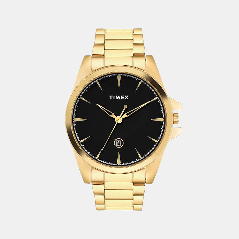 Fashion Men Quartz Black Dial Analog Stainless Steel Watch TWTG12702