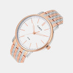 Fashion Men Quartz White Dial Analog Stainless Steel Watch TWTG12801