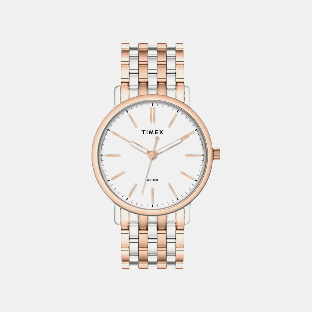 Fashion Men Quartz White Dial Analog Stainless Steel Watch TWTG12801