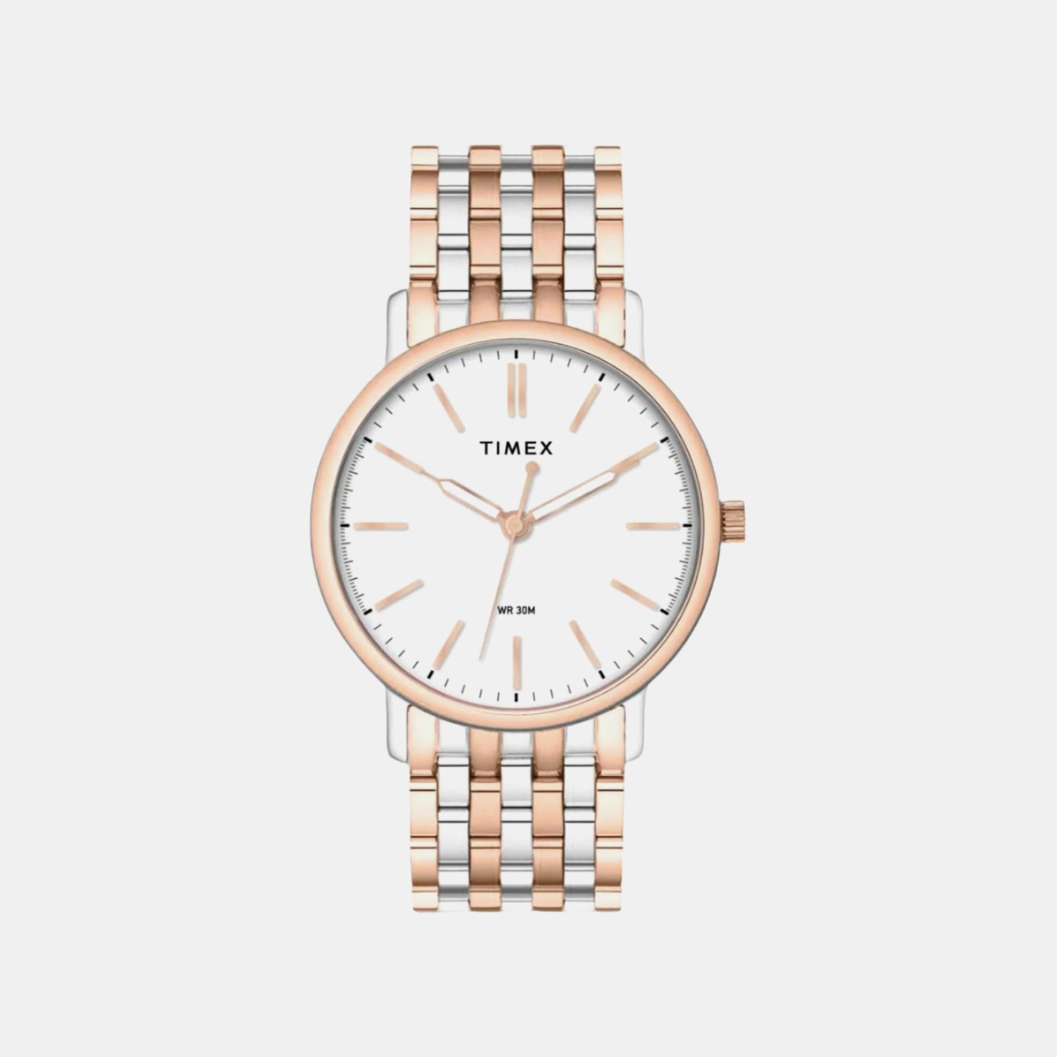 Fashion Men Quartz White Dial Analog Stainless Steel Watch TWTG12801