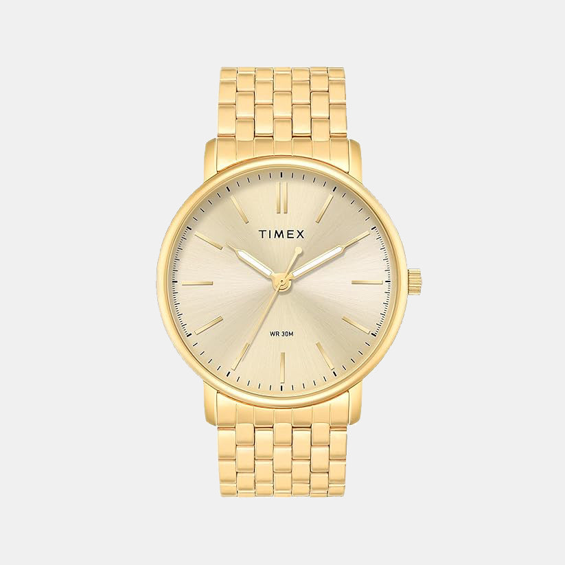 Trendline Men Quartz Champagne Dial Analog Stainless Steel Watch TWTG12802