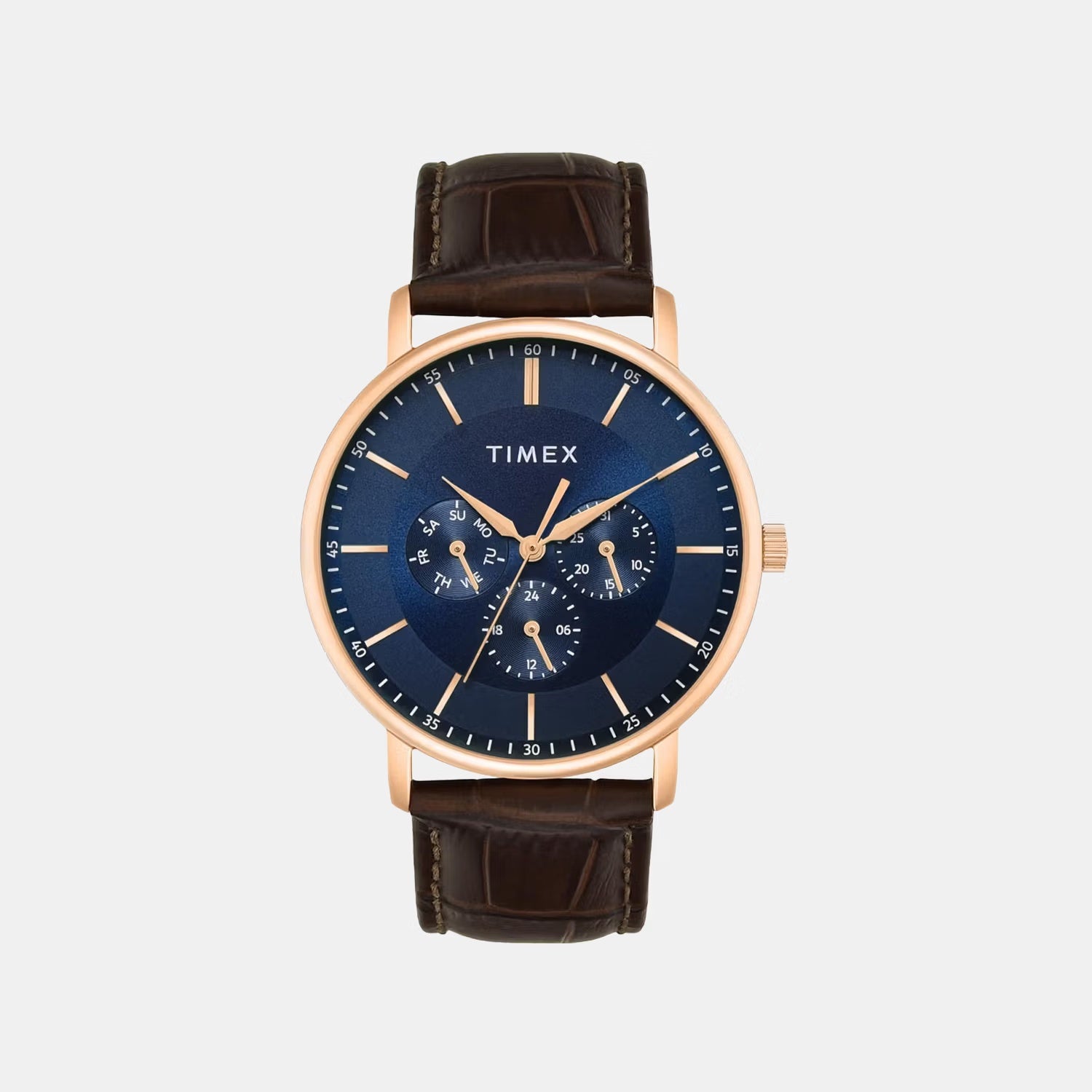 Trendline Men Quartz Blue Dial Multi-Function Leather Watch TWTG12804