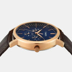 Trendline Men Quartz Blue Dial Multi-Function Leather Watch TWTG12804