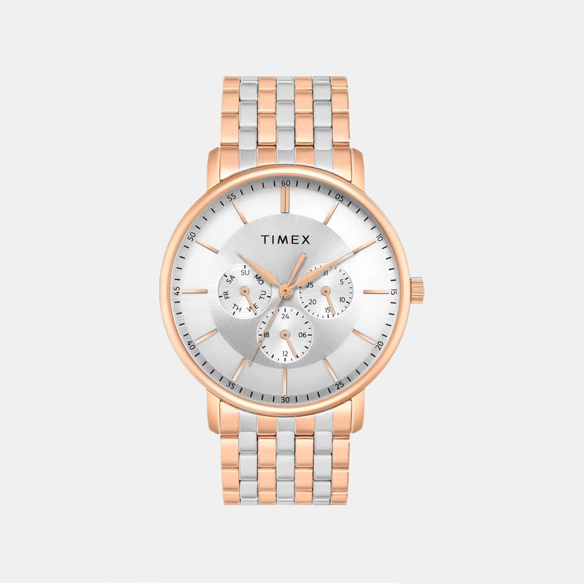 Trendline Men Quartz Silver Dial Multi-Function Stainless Steel Watch TWTG12805