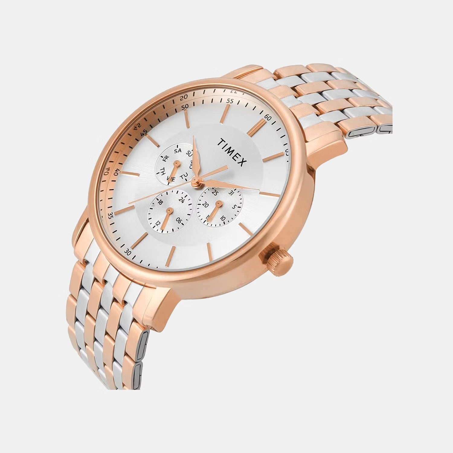 Trendline Men Quartz Silver Dial Multi-Function Stainless Steel Watch TWTG12805