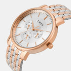 Trendline Men Quartz Silver Dial Multi-Function Stainless Steel Watch TWTG12805