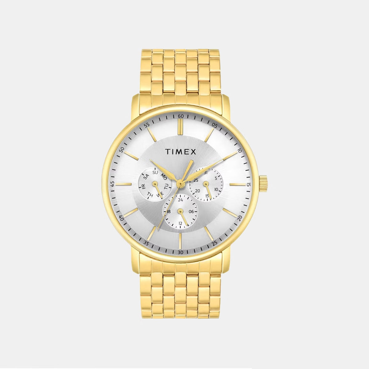 Trendline Men Quartz Silver Dial Multi-Function Stainless Steel Watch TWTG12807