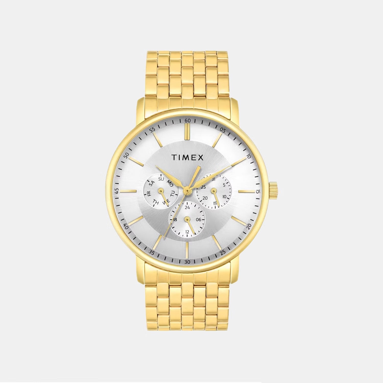 Trendline Men Quartz Silver Dial Multi-Function Stainless Steel Watch TWTG12807