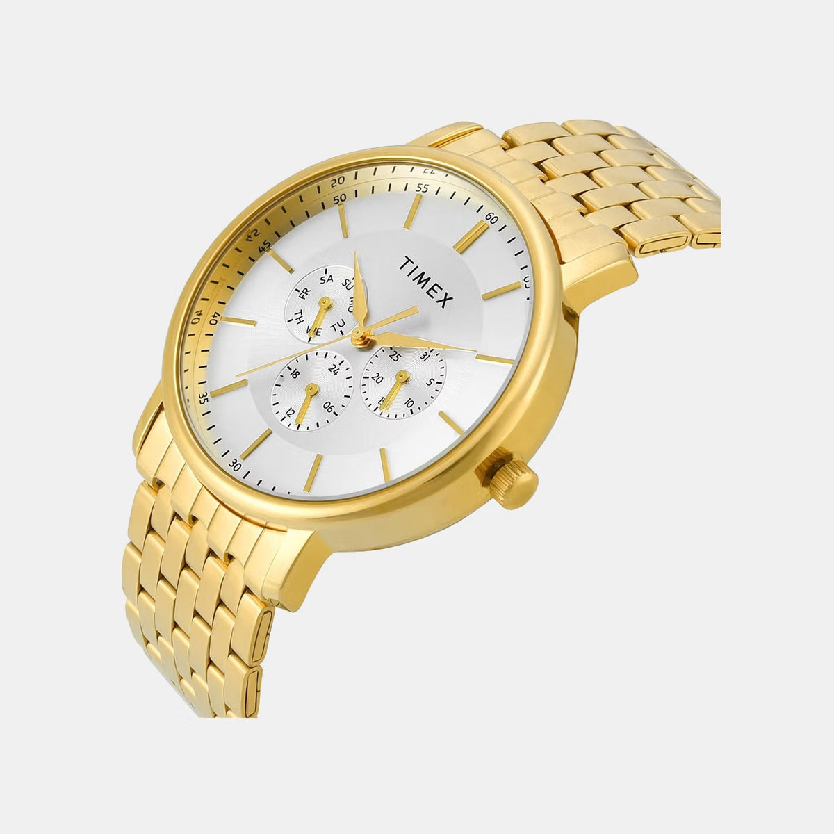Trendline Men Quartz Silver Dial Multi-Function Stainless Steel Watch TWTG12807