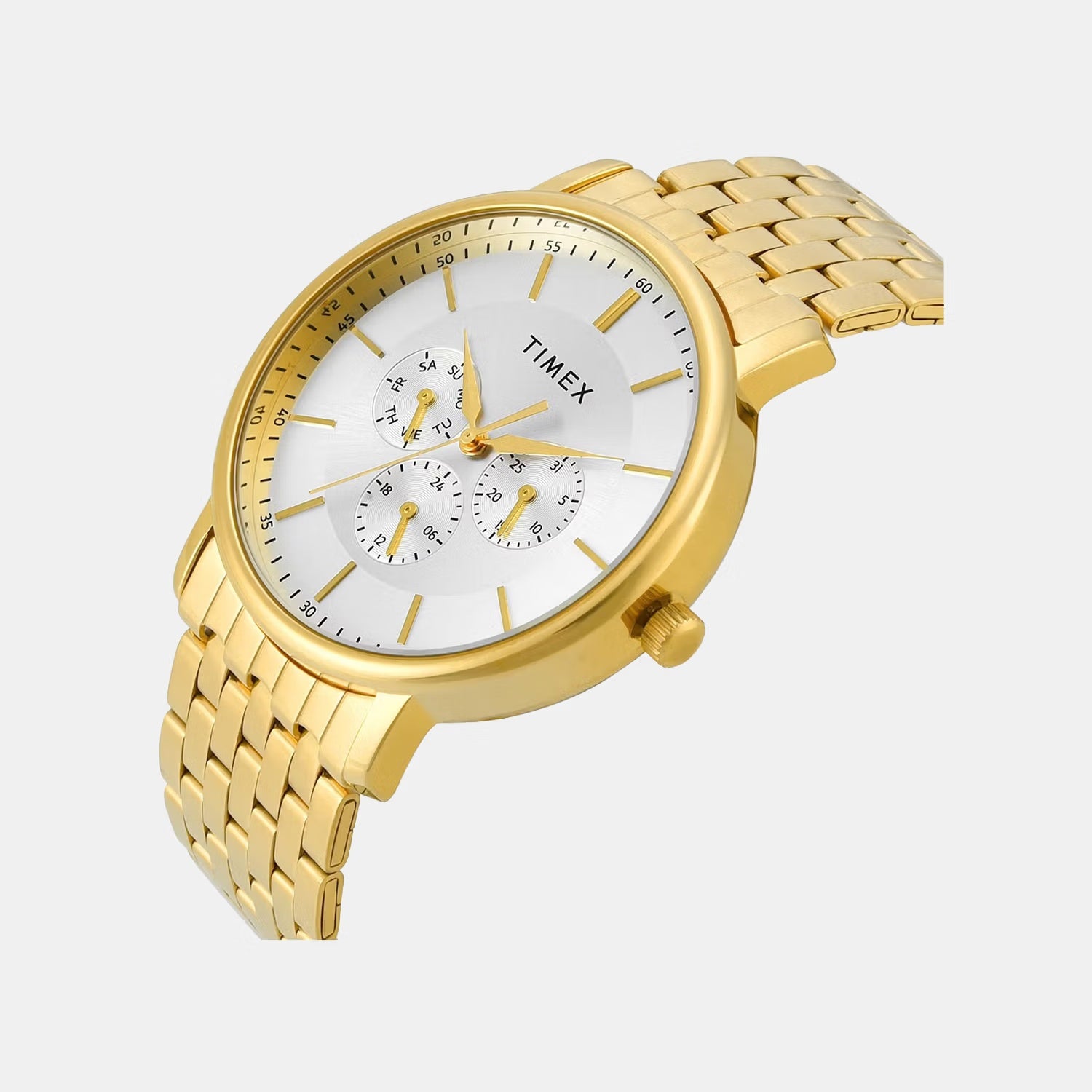 Trendline Men Quartz Silver Dial Multi-Function Stainless Steel Watch TWTG12807