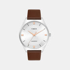 Trendline Men Quartz Silver Dial Analog Leather Watch TWTG14601T