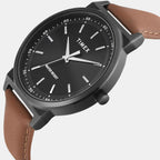Trendline Men Quartz Black Dial Analog Leather Watch TWTG14700T