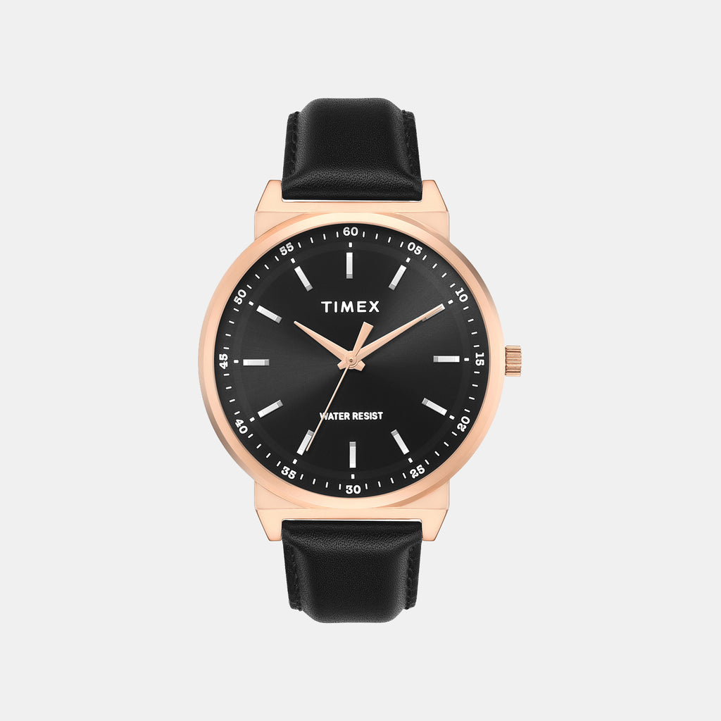 Trendline Men Quartz Black Dial Analog Leather Watch TWTG14702T