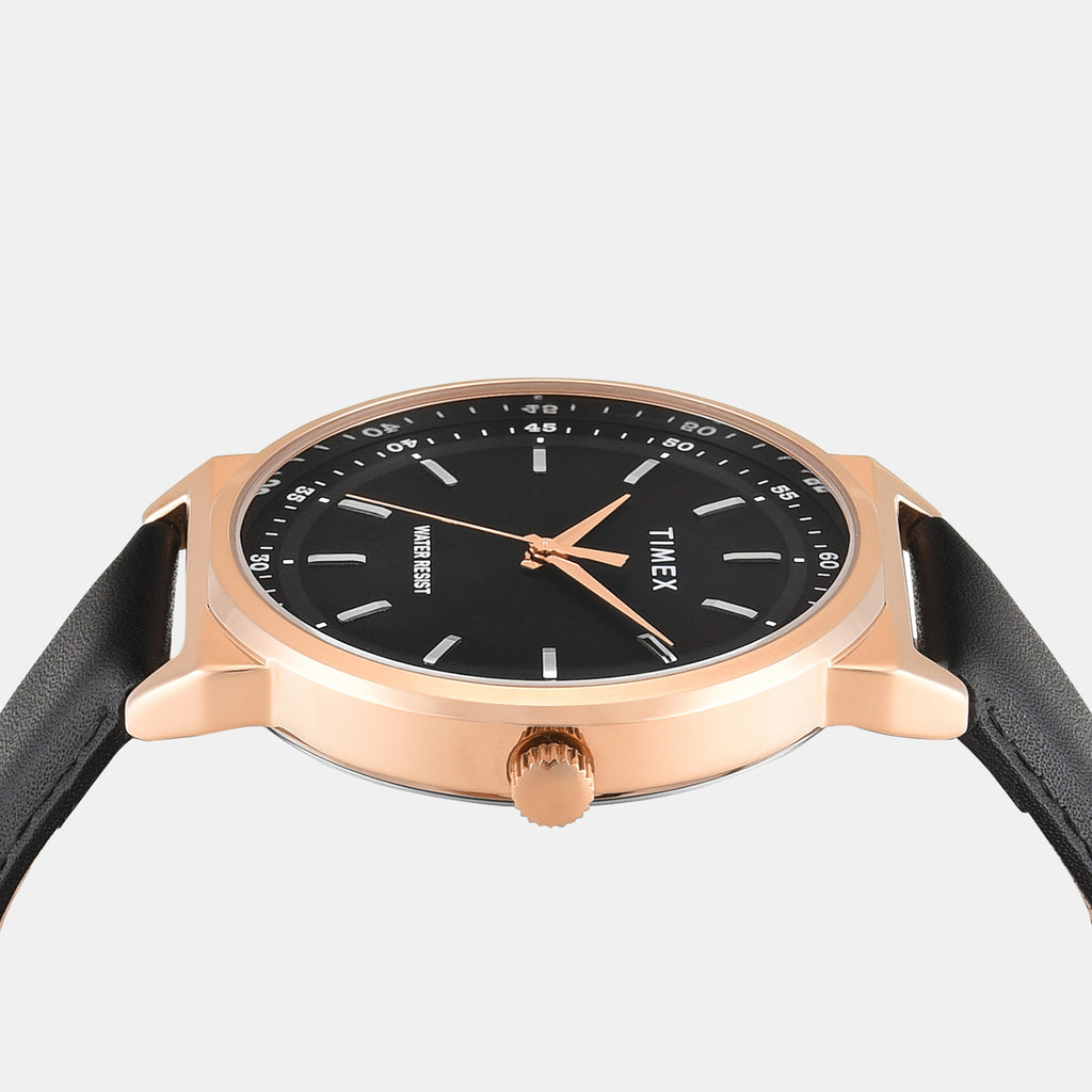 Trendline Men Quartz Black Dial Analog Leather Watch TWTG14702T