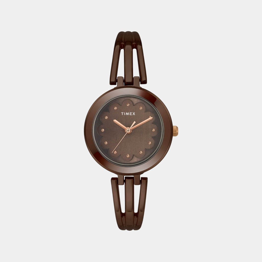 Classics Women Quartz Brown Dial Analog Brass Watch TWTL10313