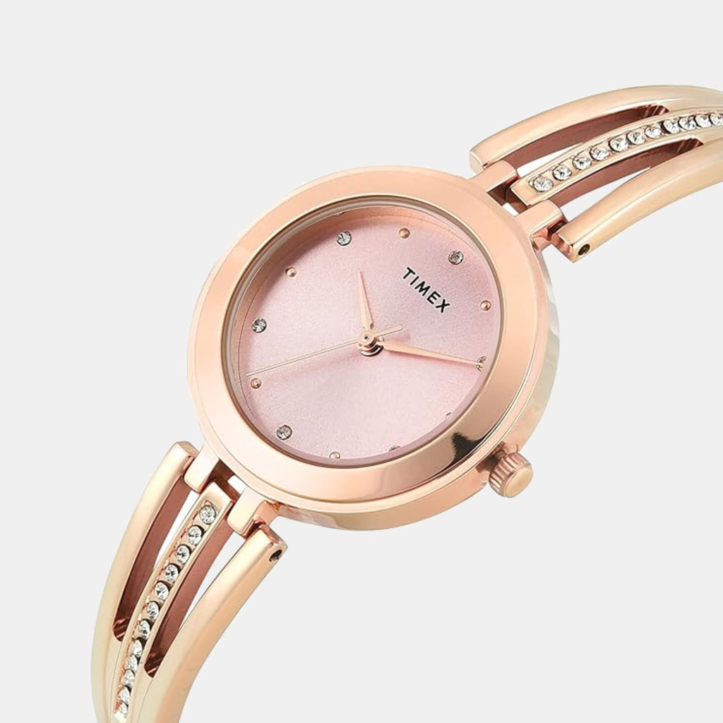 Trendline Women Quartz Pink Dial Analog Brass Watch TWTL10323