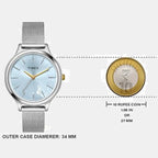 Classics Women Quartz Blue Dial Analog Stainless Steel Watch TWTL12100