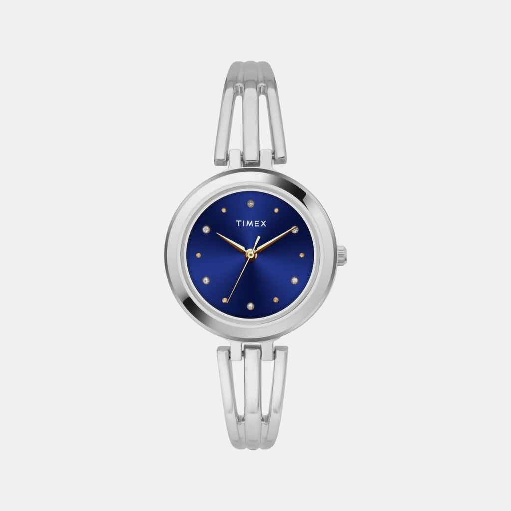 Fashion Women Quartz Blue Dial Analog Stainless Steel Watch TWTL12103