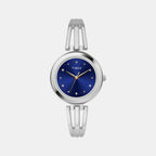 Fashion Women Quartz Blue Dial Analog Stainless Steel Watch TWTL12103