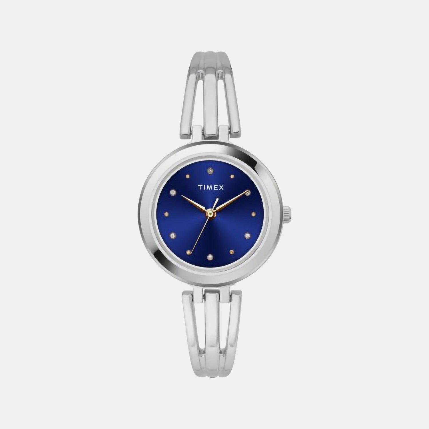 Fashion Women Quartz Blue Dial Analog Stainless Steel Watch TWTL12103