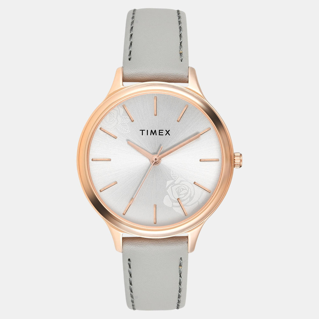 Fashion Women Quartz Silver Dial Analog Leather Watch TWTL12104