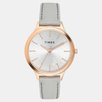 Fashion Women Quartz Silver Dial Analog Leather Watch TWTL12104