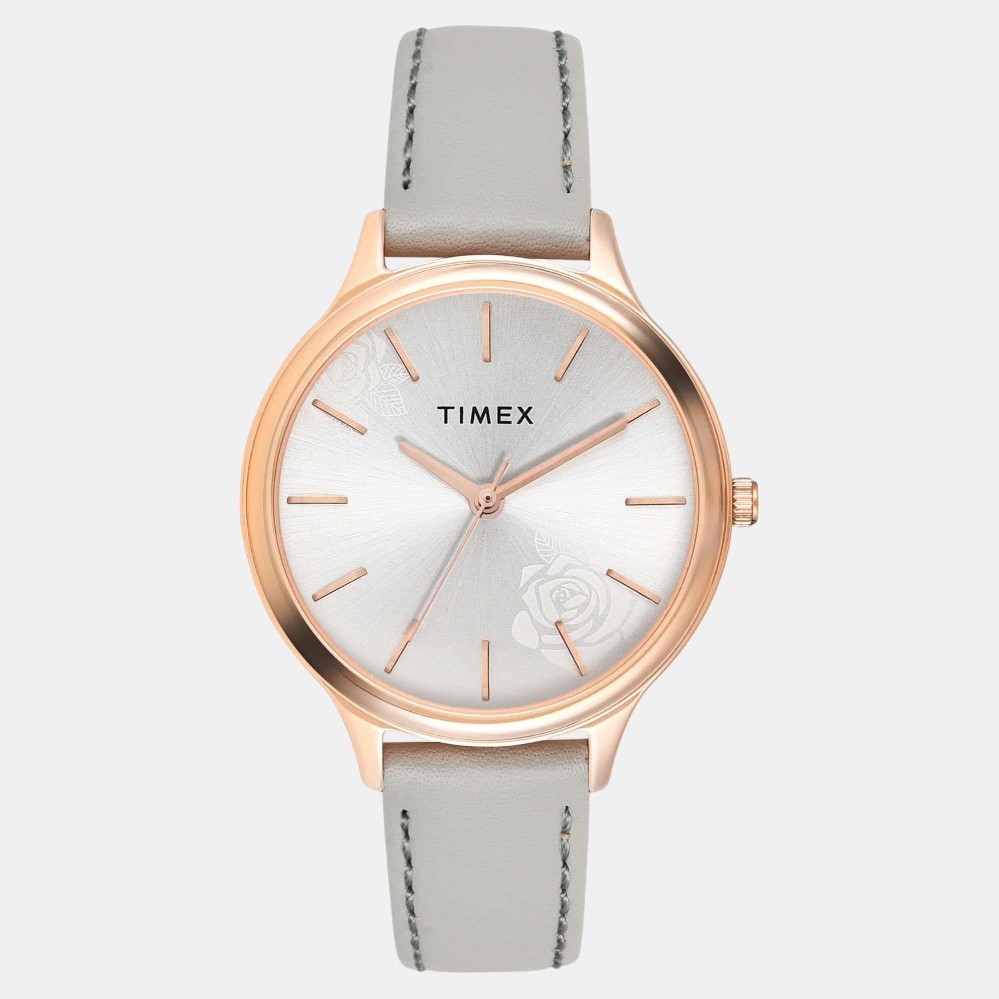 Fashion Women Quartz Silver Dial Analog Leather Watch TWTL12104