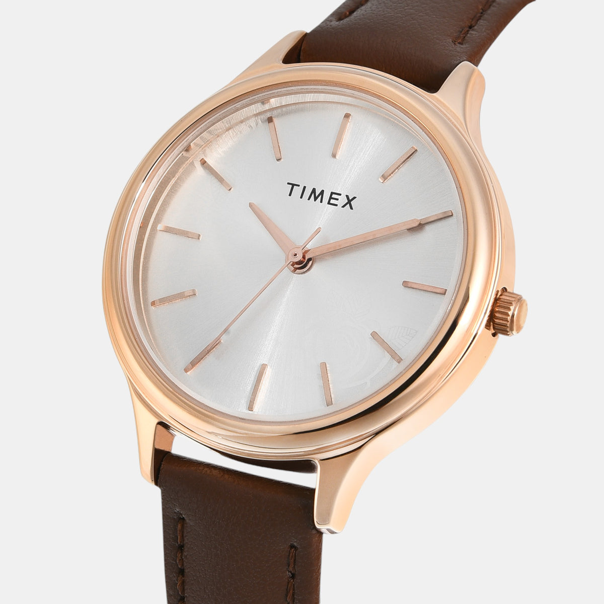 Fashion Women Quartz Silver Dial Analog Leather Watch TWTL12105