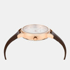 Fashion Women Quartz Silver Dial Analog Leather Watch TWTL12105