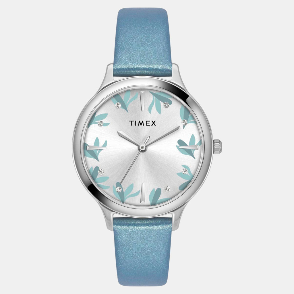 Classics Women Quartz Silver Dial Analog Leather Watch TWTL12106