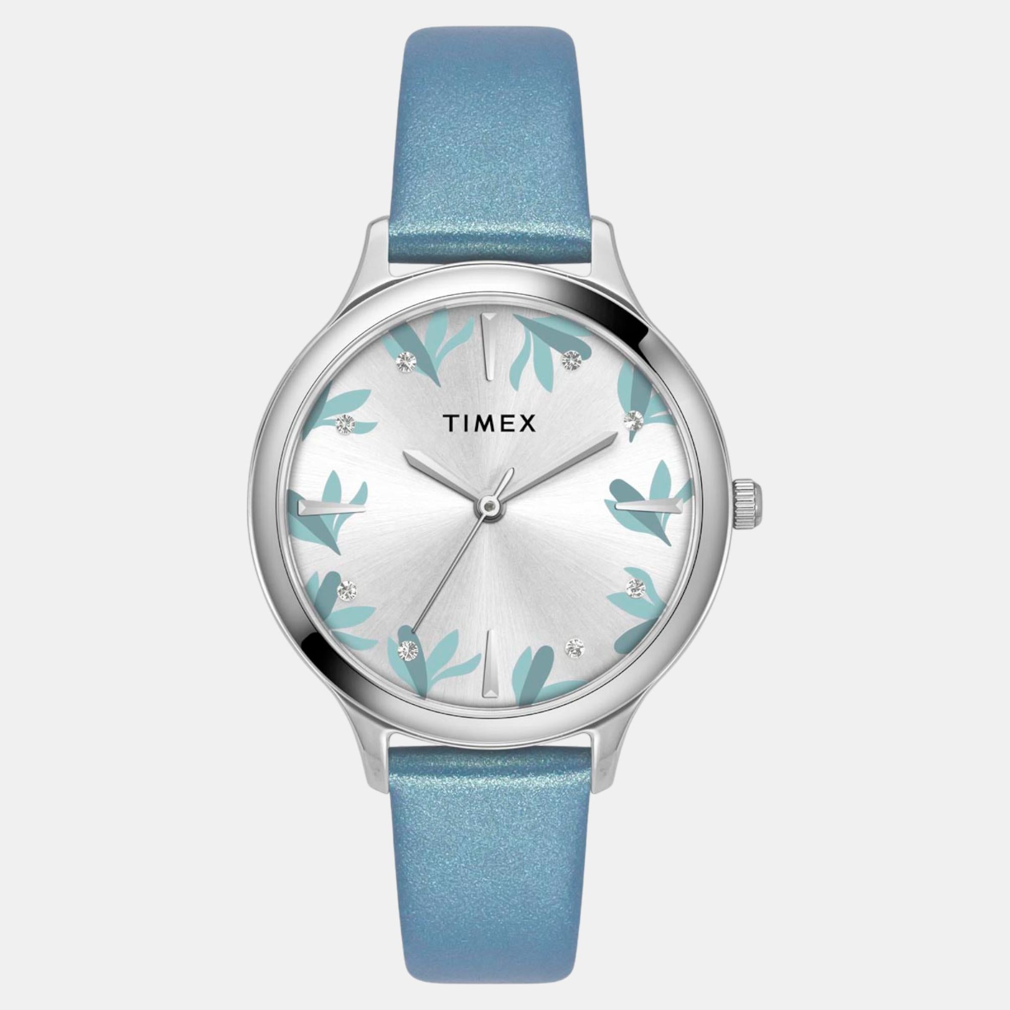 Classics Women Quartz Silver Dial Analog Leather Watch TWTL12106