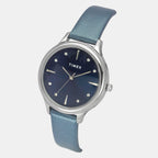 Classics Women Quartz Blue Dial Analog Leather Watch TWTL12108