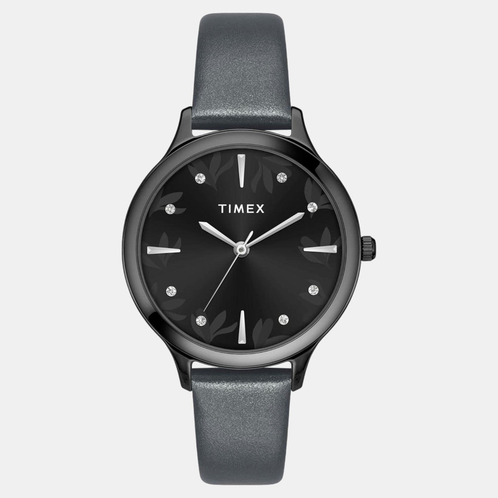 Classics Women Quartz Black Dial Analog Leather Watch TWTL12109