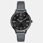 Classics Women Quartz Black Dial Analog Leather Watch TWTL12109