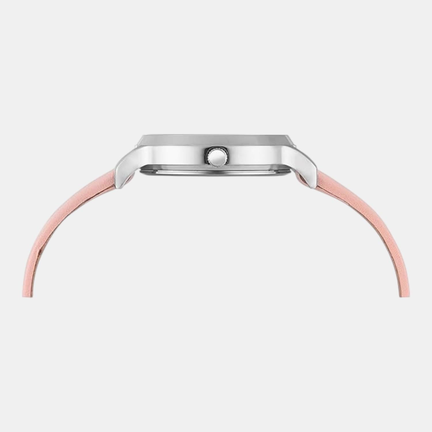 Classics Women Quartz Pink Dial Analog Leather Watch TWTL12307