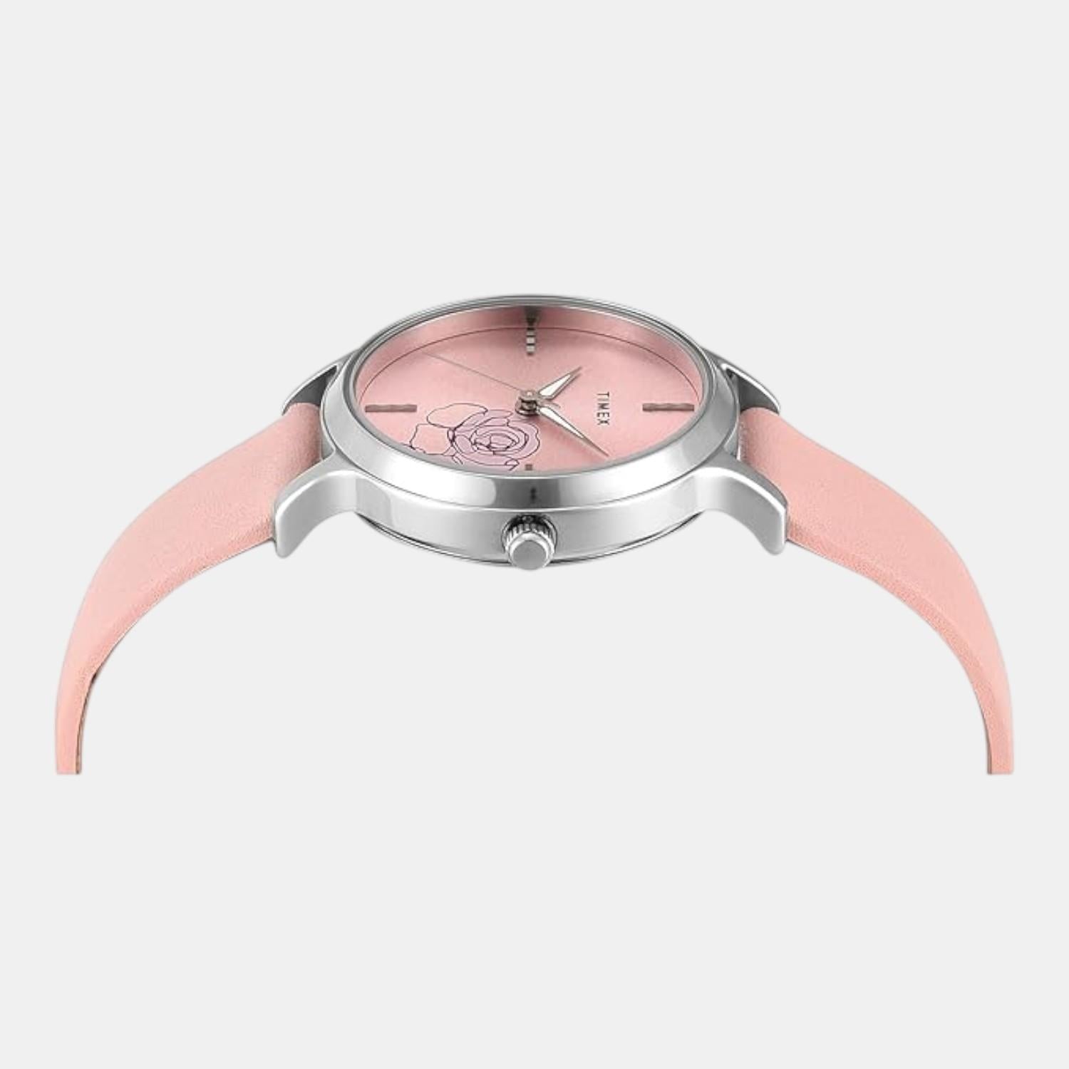Classics Women Quartz Pink Dial Analog Leather Watch TWTL12307