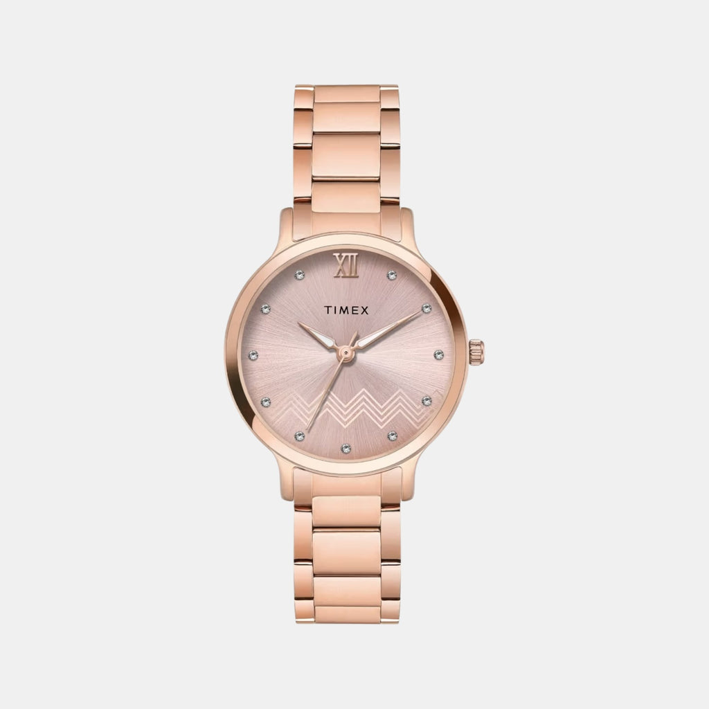 Classics Women Quartz Rose Gold Dial Analog Stainless Steel Watch TWTL12311