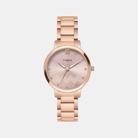 Classics Women Quartz Rose Gold Dial Analog Stainless Steel Watch TWTL12311