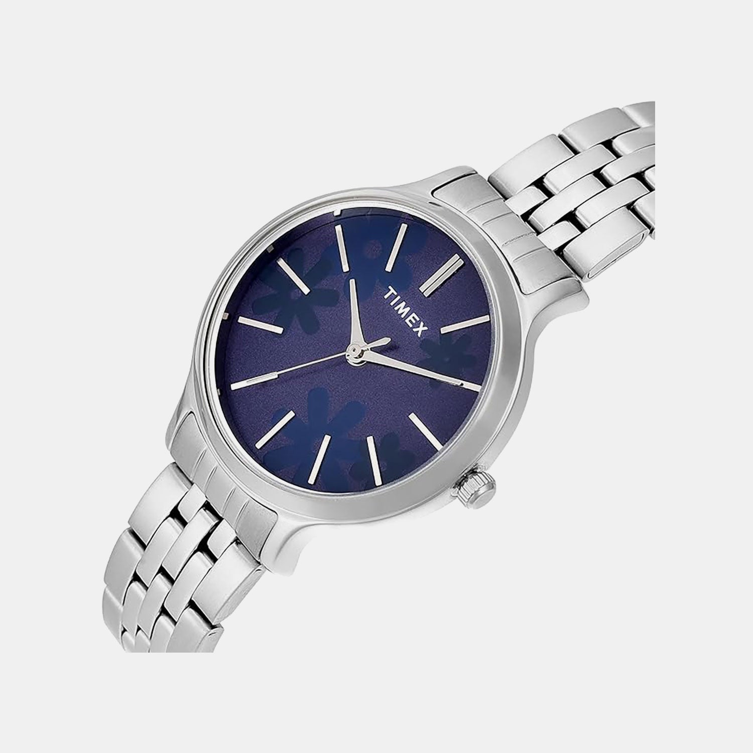Fashion Women Quartz Blue Dial Analog Stainless Steel Watch TWTL12312