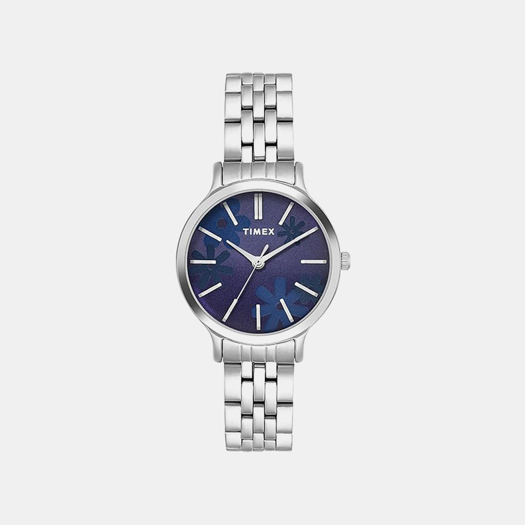 Fashion Women Quartz Blue Dial Analog Stainless Steel Watch TWTL12312