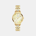 Fashion Women Quartz Champagne Dial Analog Stainless Steel Watch TWTL12313