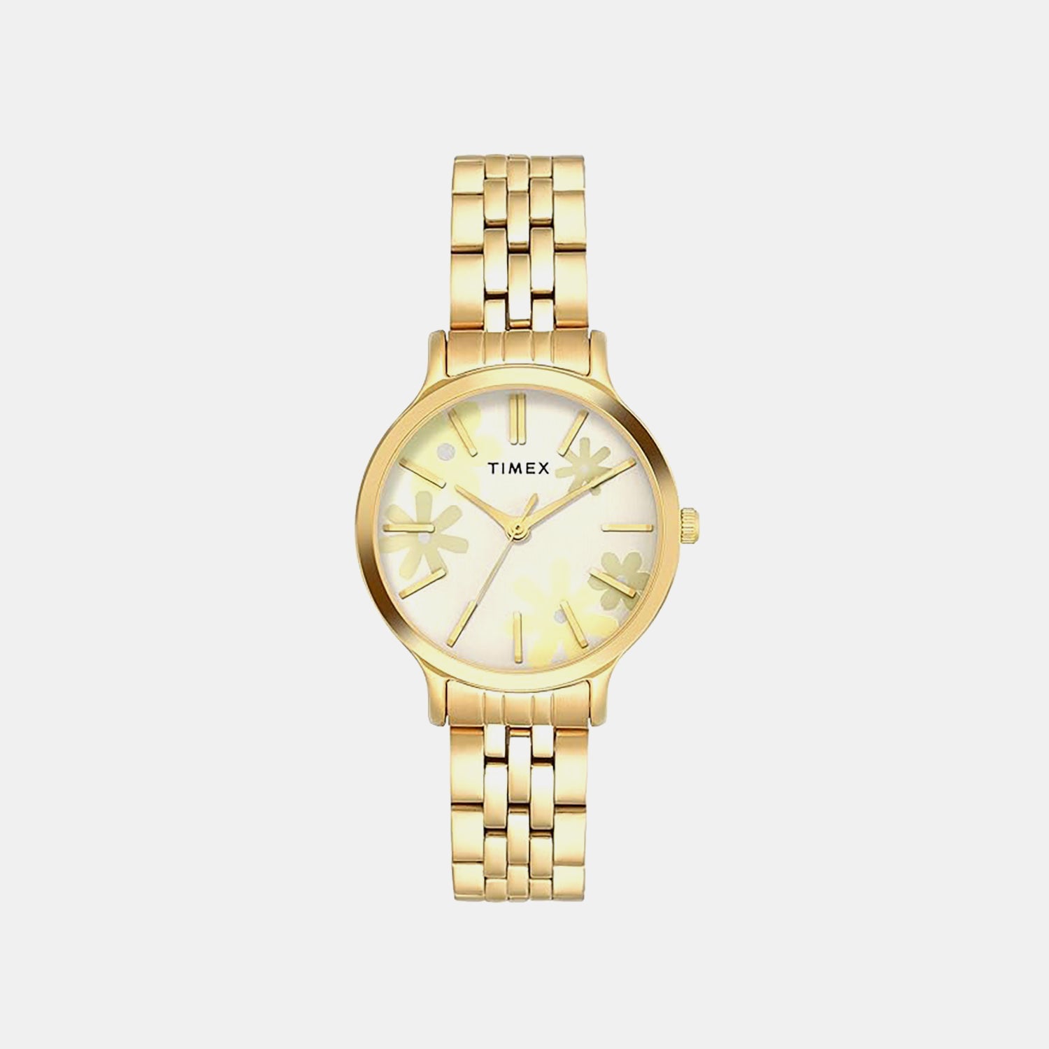 Fashion Women Quartz Champagne Dial Analog Stainless Steel Watch TWTL12313