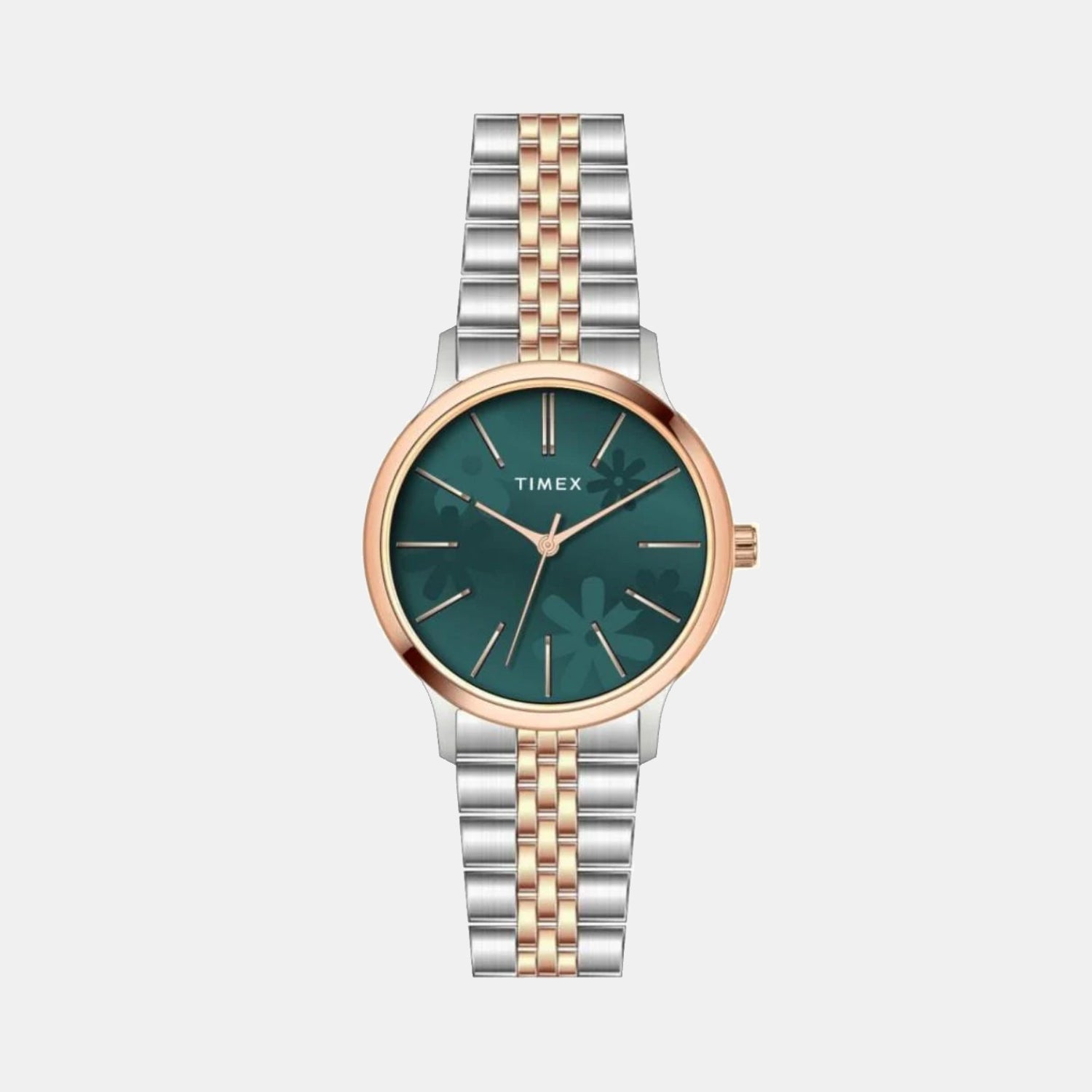 Floret Women Quartz Teal Dial Analog Stainless Steel Watch TWTL12315