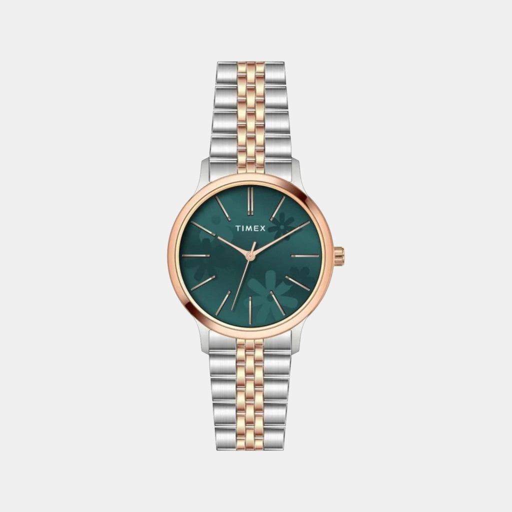 Floret Women Quartz Teal Dial Analog Stainless Steel Watch TWTL12315