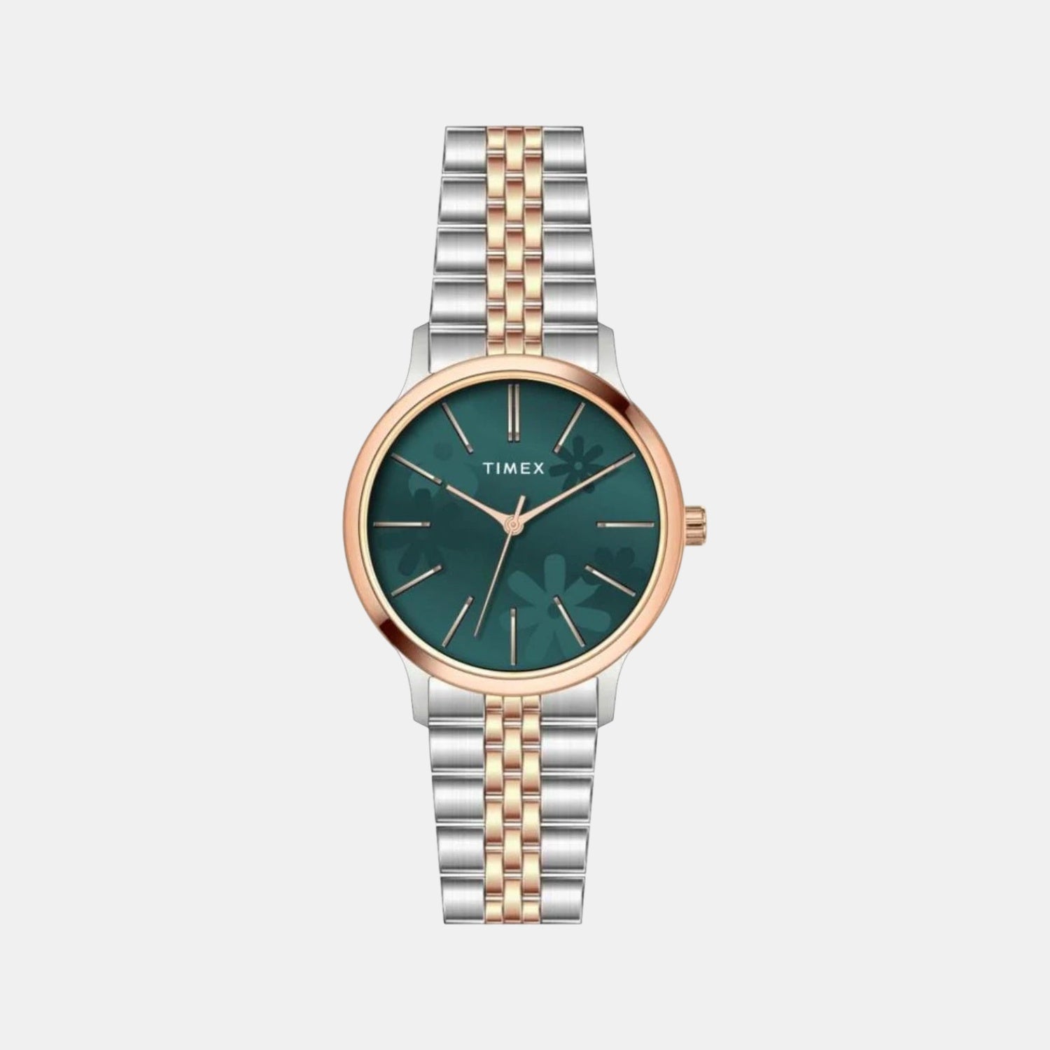 Floret Women Quartz Teal Dial Analog Stainless Steel Watch TWTL12315