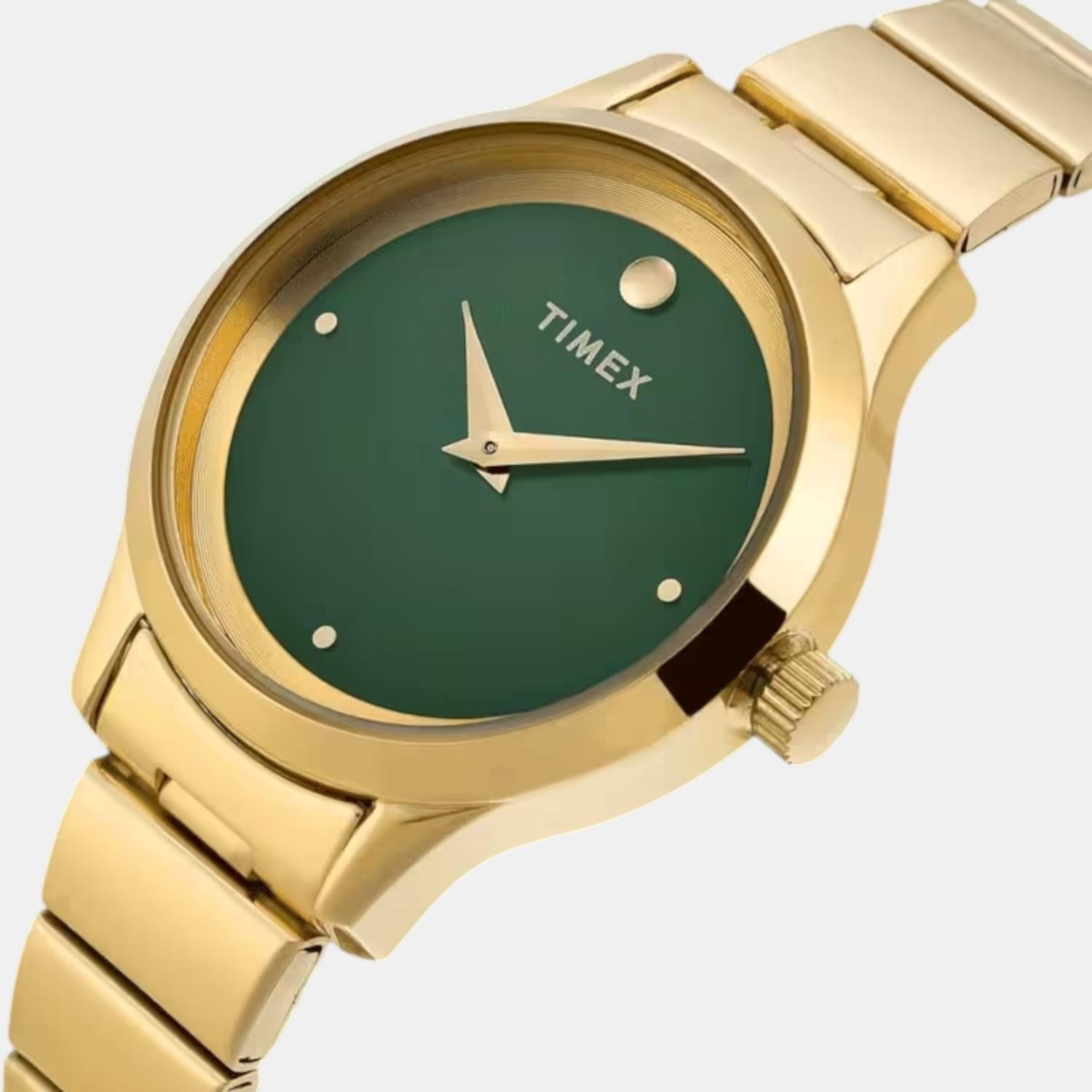 Classics Women Quartz Green Dial Analog Stainless Steel Watch TWTL13702