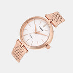 Fashion Women Quartz White Dial Analog Stainless Steel Watch TWTL14001