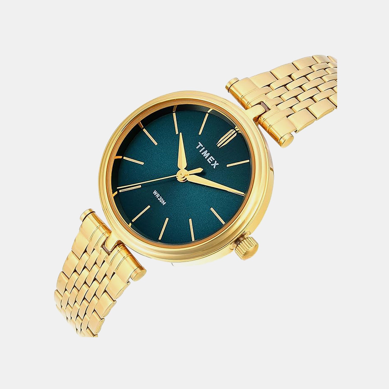 Fashion Women Quartz Green Dial Analog Stainless Steel Watch TWTL14002