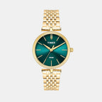 Fashion Women Quartz Green Dial Analog Stainless Steel Watch TWTL14002